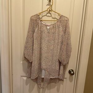 Molly & Isadora Brand Women's colorful Top, Sheer, Size 2XL